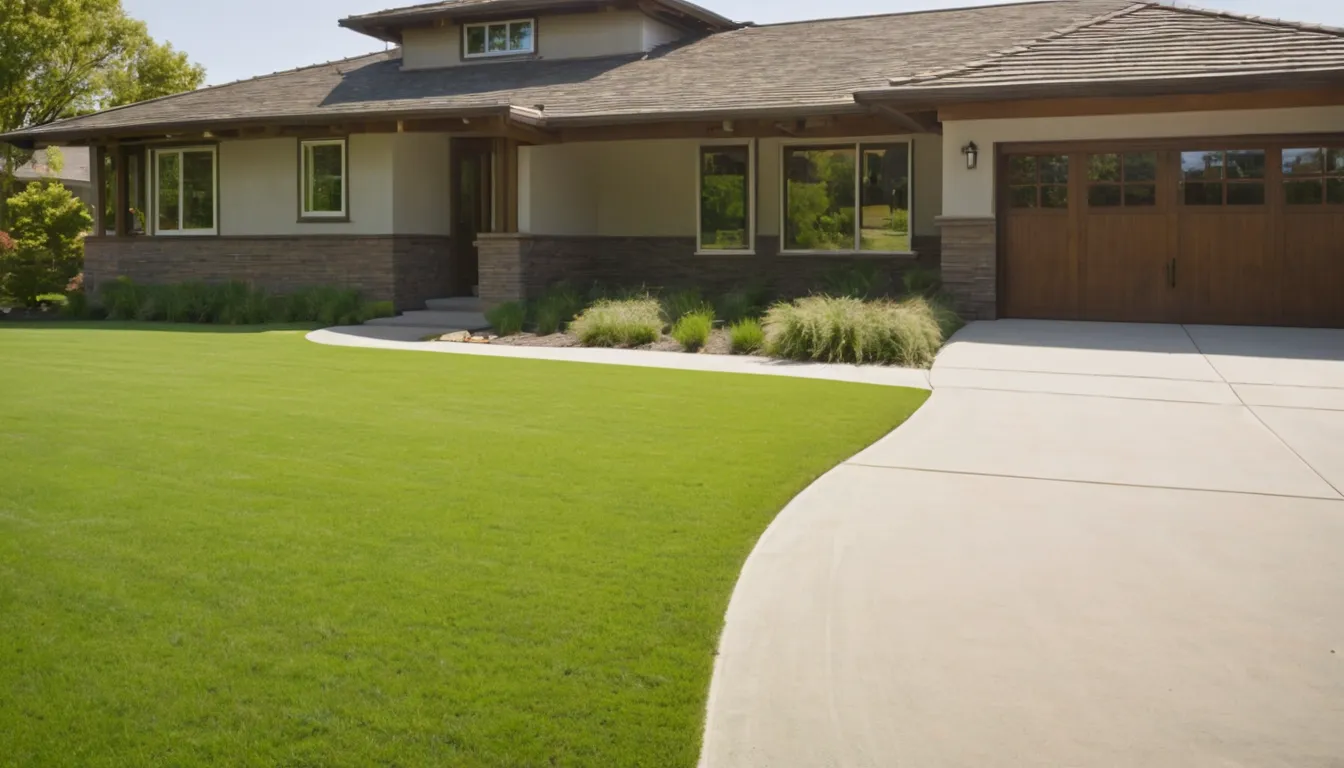 A freshly poured concrete driveway outside a ranch-style home in Mesquite